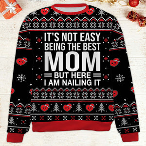 It's Not Easy Being The Best Wife Ugly Sweater, Personalized Custom All-Over-Print Sweatshirt, Gift For Wife Mom Grandma 683459