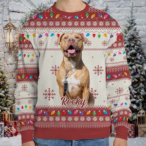 Custom Photo Ugly Sweater, Funny Photo Christmas All-Over-Printed Sweatshirt, Gift For Dog Lovers Cat Lovers 683466