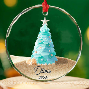 Personalized Name Glass Ornament | Custom Name and Year Christmas Ornament Gift 683475