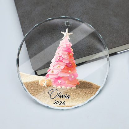 Personalized Name Glass Ornament | Custom Name and Year Christmas Ornament Gift 683475