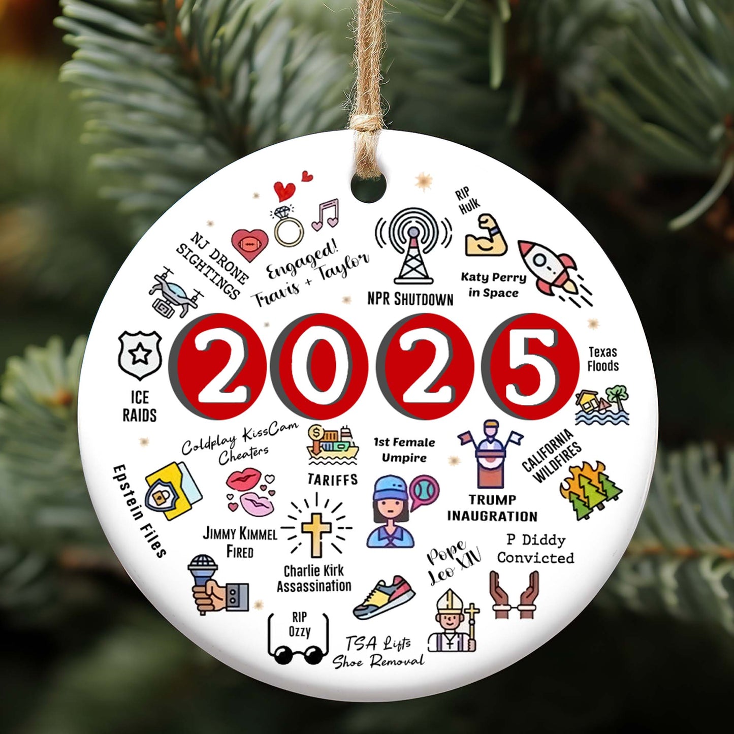 2025 Christmas Ornament | Funny 2025 Year in Review Ornament | Year to Remember Commemorative Ornament 683476