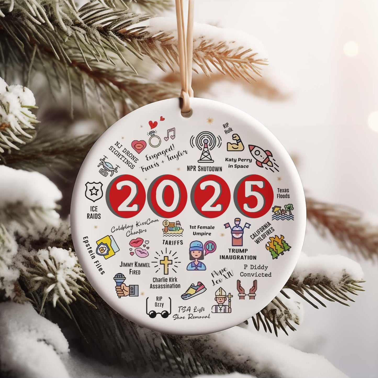2025 Christmas Ornament | Funny 2025 Year in Review Ornament | Year to Remember Commemorative Ornament 683476