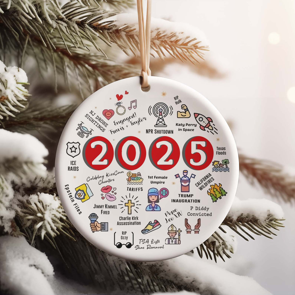 2025 Christmas Ornament | Funny 2025 Year in Review Ornament | Year to Remember Commemorative Ornament 683476