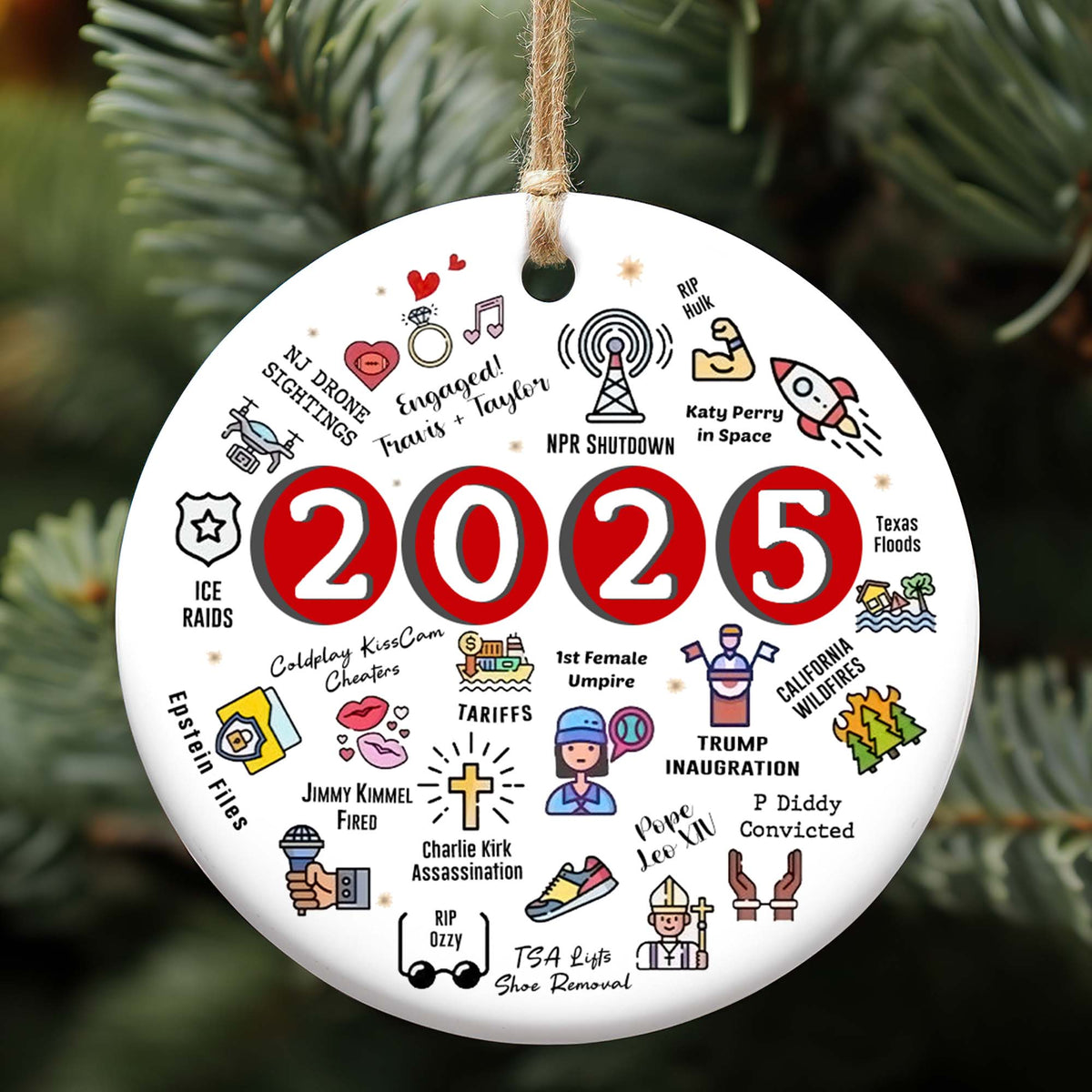 2025 Christmas Ornament | Funny 2025 Year in Review Ornament | Year to Remember Commemorative Ornament 683476
