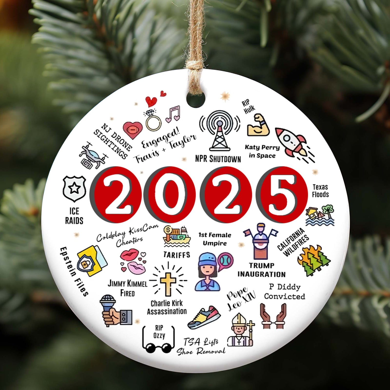 2025 Christmas Ornament | Funny 2025 Year in Review Ornament | Year to Remember Commemorative Ornament 683476