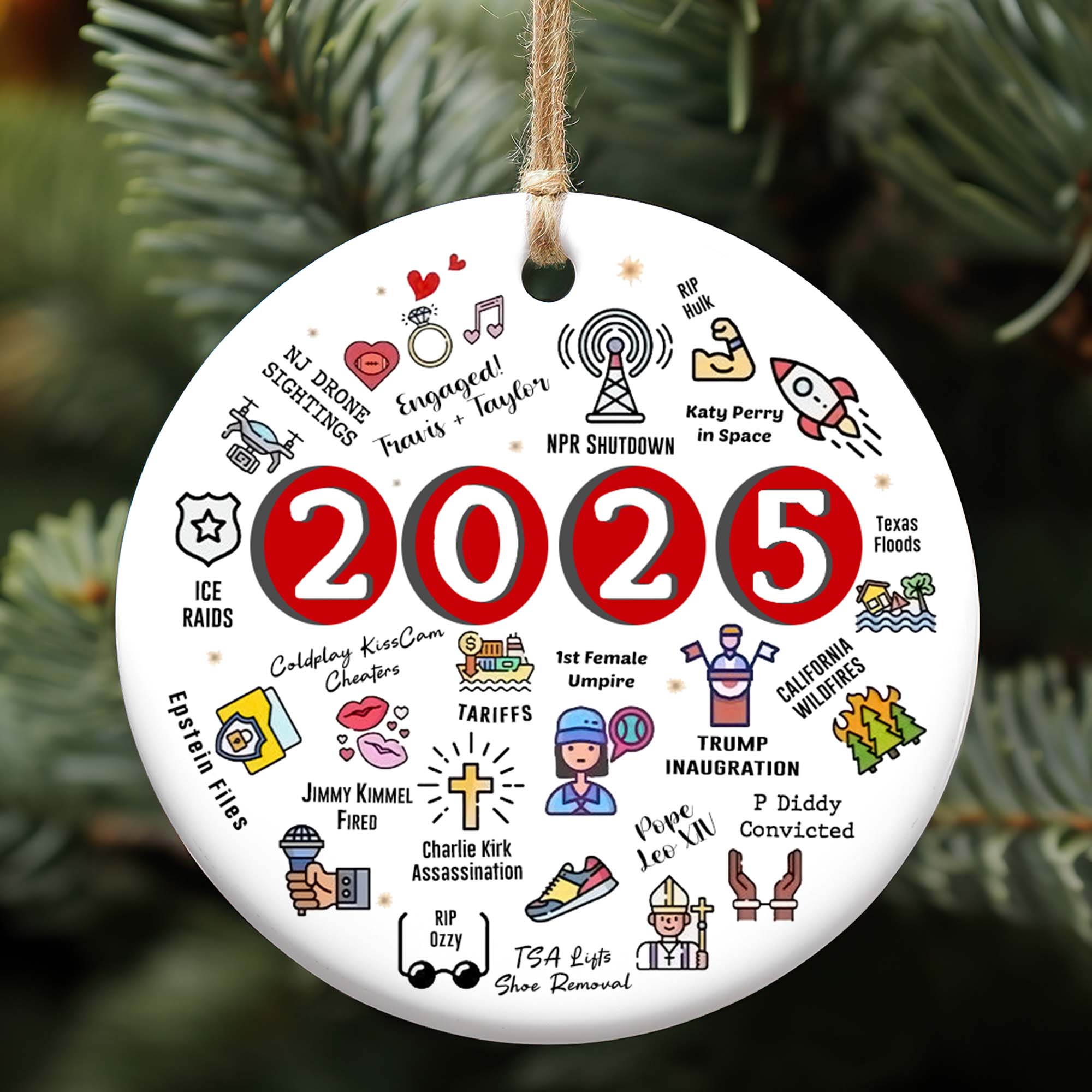 2025 Christmas Ornament | Funny 2025 Year in Review Ornament | Year to Remember Commemorative Ornament 683476