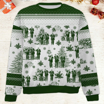 Funny Trump Dancing Toile De Jouy Ugly Sweater, President Donald Trump Christmas All-Over-Printed Sweatshirt, Republican Gift 683511 - GOP