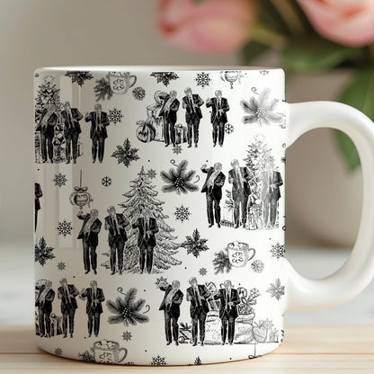 Funny Trump Dancing Toile De Jouy Mug, President Donald Trump Full Wrap White Mug, Republican Gift 683511 - GOP