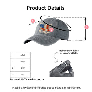 250 Years Of Freedom 1776-2026 Printed Vintage Washed Denim Baseball Cap | Patriotic 4th Of July Hat 683522