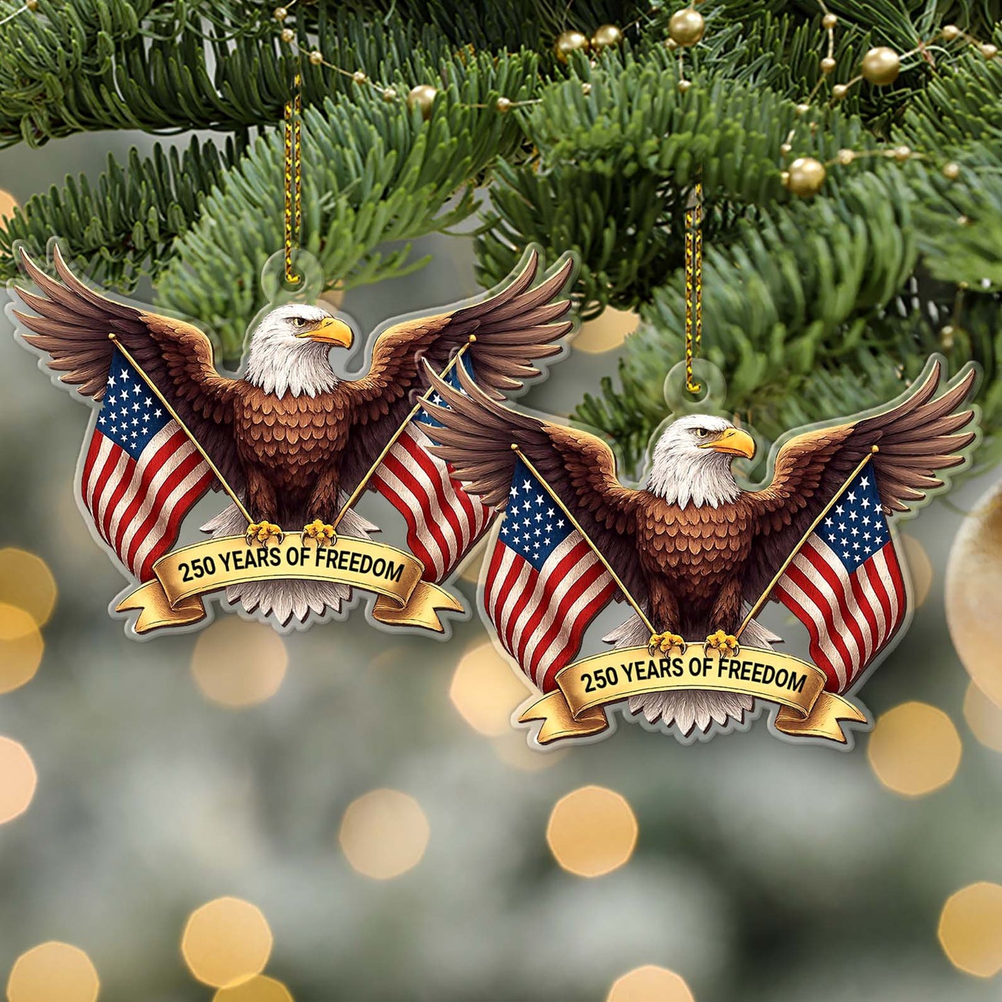250 Years of Freedom Acrylic Ornament | Happy 250th Birthday America | 4th of July Christmas Ornament 683523