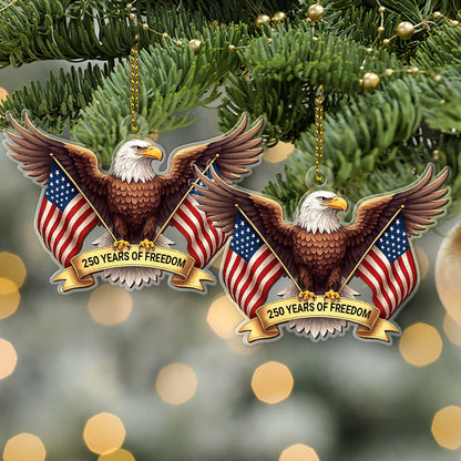 250 Years of Freedom Acrylic Ornament | Happy 250th Birthday America | 4th of July Christmas Ornament 683523