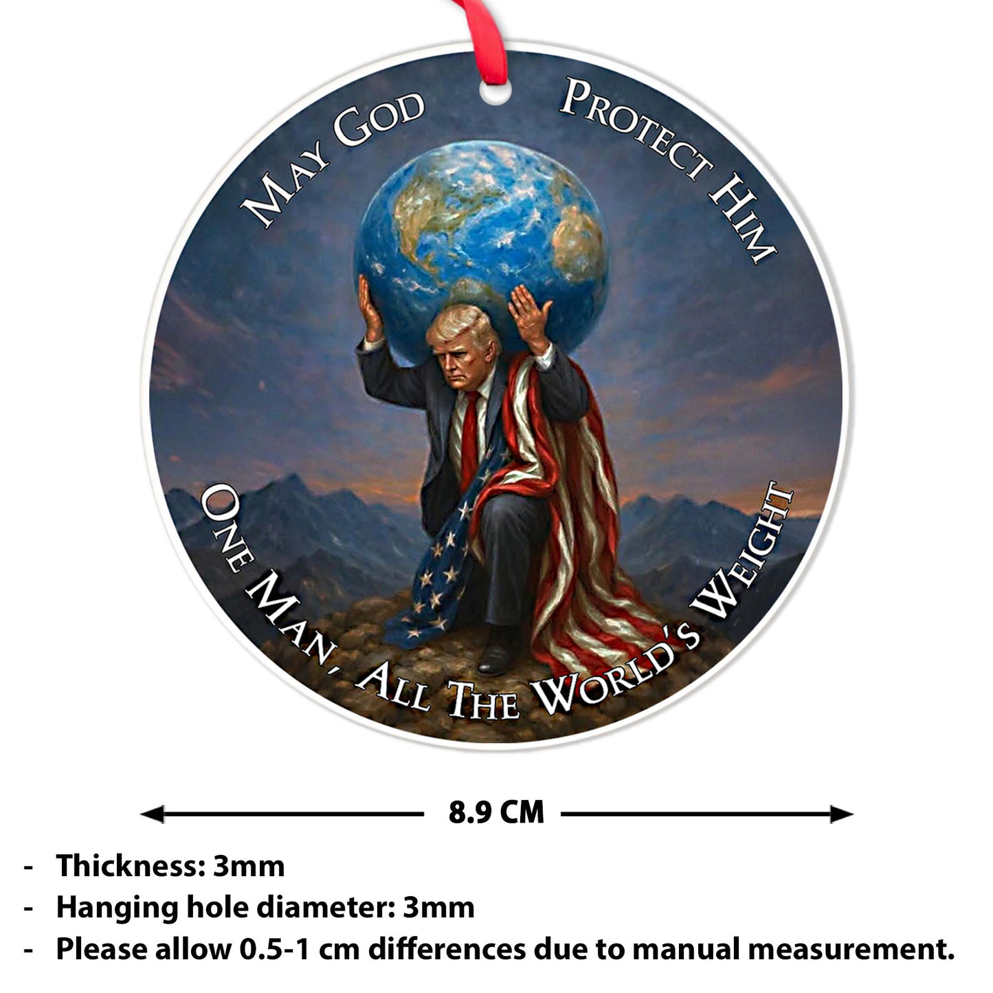 Donald Trump Acrylic Ornament | MAGA American Pride Keepsake | Patriotic Trump Christmas Ornament 683524 - GOP