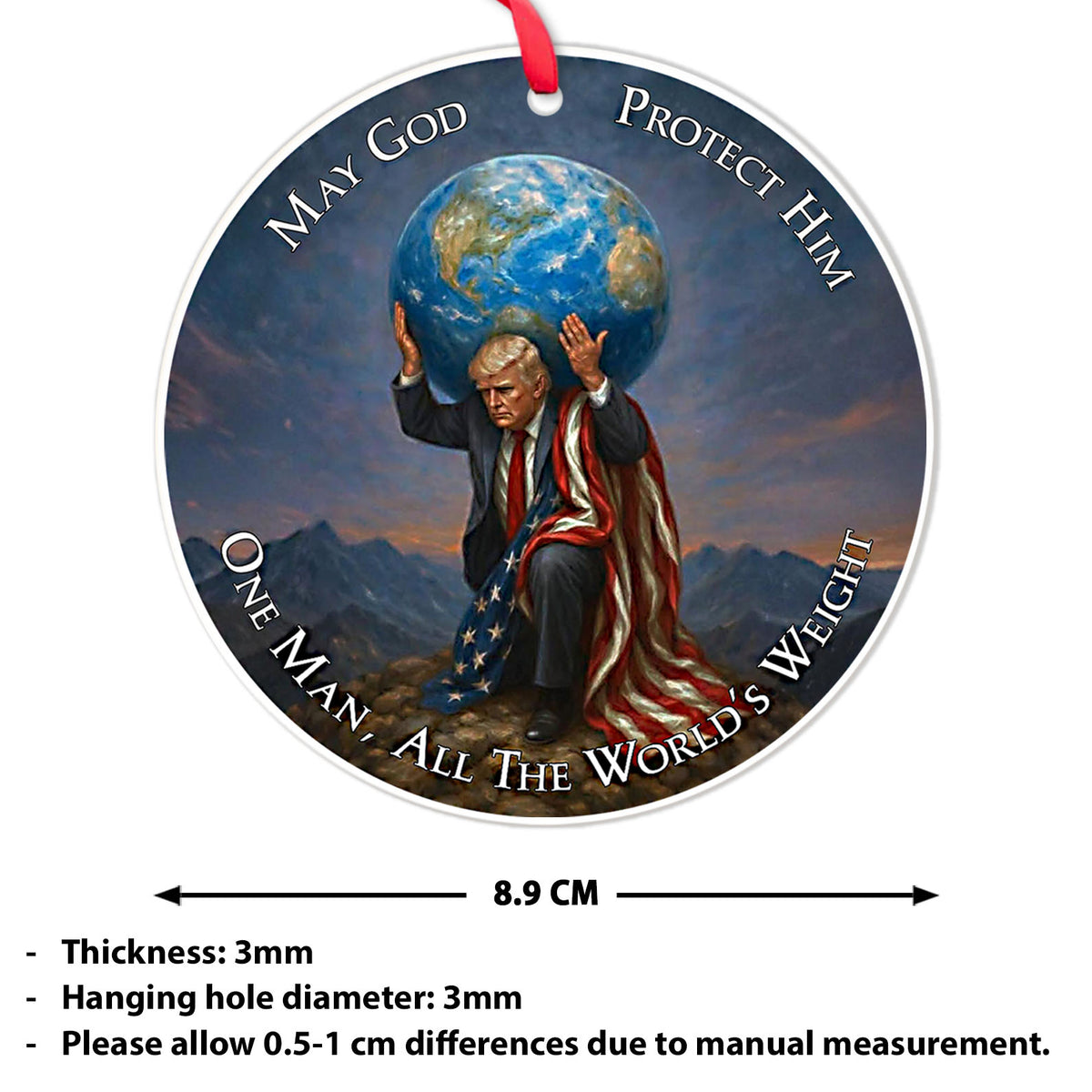 Donald Trump Acrylic Ornament | MAGA American Pride Keepsake | Patriotic Trump Christmas Ornament 683524 - GOP