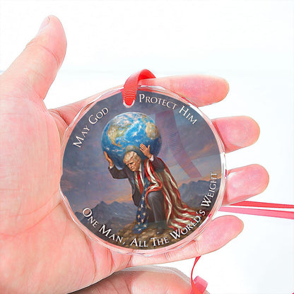 Donald Trump Glass Ornament | MAGA American Pride Keepsake | Patriotic Trump Christmas Ornament 683524 - GOP