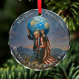 Donald Trump Glass Ornament | MAGA American Pride Keepsake | Patriotic Trump Christmas Ornament 683524 - GOP