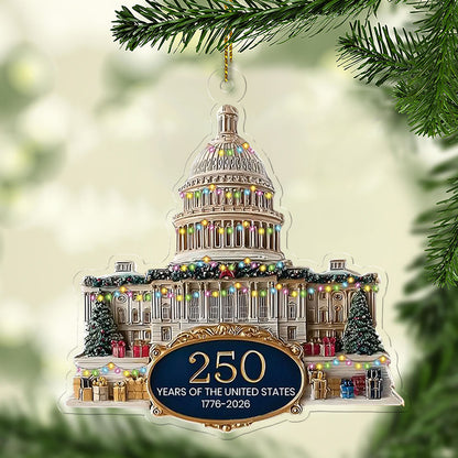 250 Years Anniversary Acrylic Ornament | 250 Years United States of America | Patriotic 1776–2026 Christmas Ornament 683532