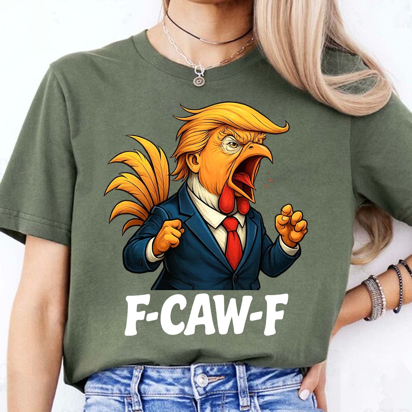 F-Caw-F Trump Rooster Shirt | Funny Donald Trump Vintage Retro Tee | Donald Trump 45 47 T-Shirt 683535 - GOP