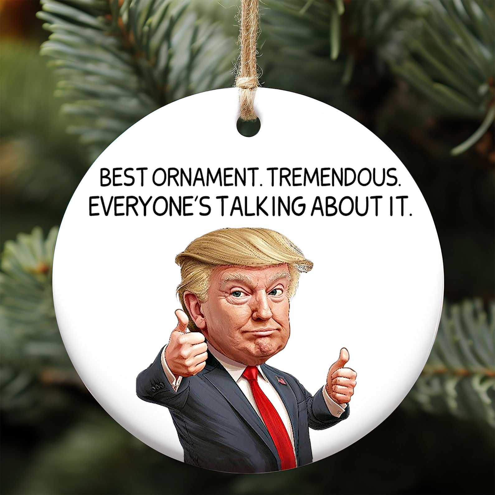 Trump Best Ornament Gift for Trump Fans | Funny Political Ornament | Republican Ceramic Ornaments Christmas Gift Trump 683549 - GOP