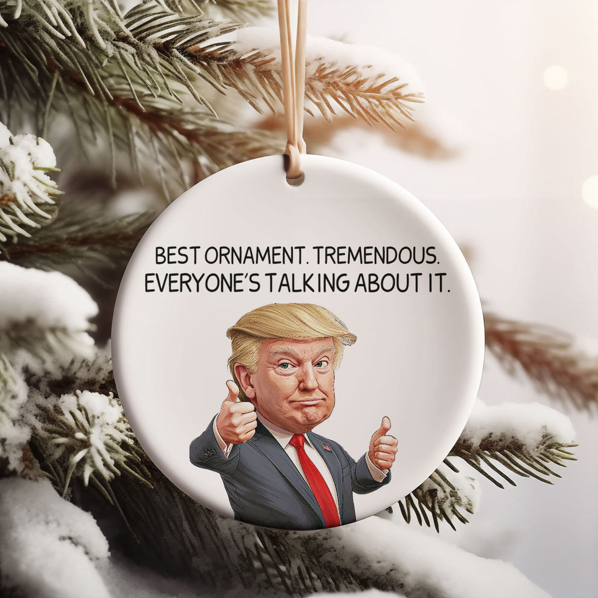 Trump Best Ornament Gift for Trump Fans | Funny Political Ornament | Republican Ceramic Ornaments Christmas Gift Trump 683549 - GOP