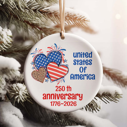 250th Anniversary of the United States Ornament | America 250 Patriotic Ceramic Ornament | Independence Day Gift 683586