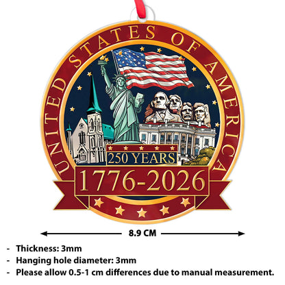 250 Years of America Ornament | America 250 Patriotic Christmas Tree Ornament | 250 Year Anniversary Independence Day Gift 683587