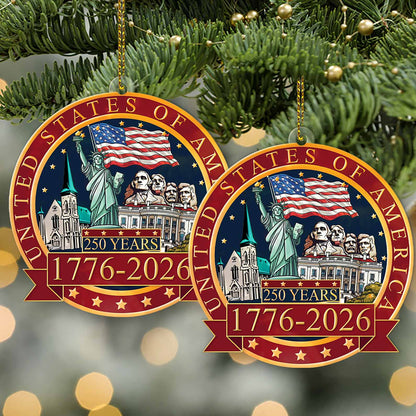 250 Years of America Ornament | America 250 Patriotic Christmas Tree Ornament | 250 Year Anniversary Independence Day Gift 683587