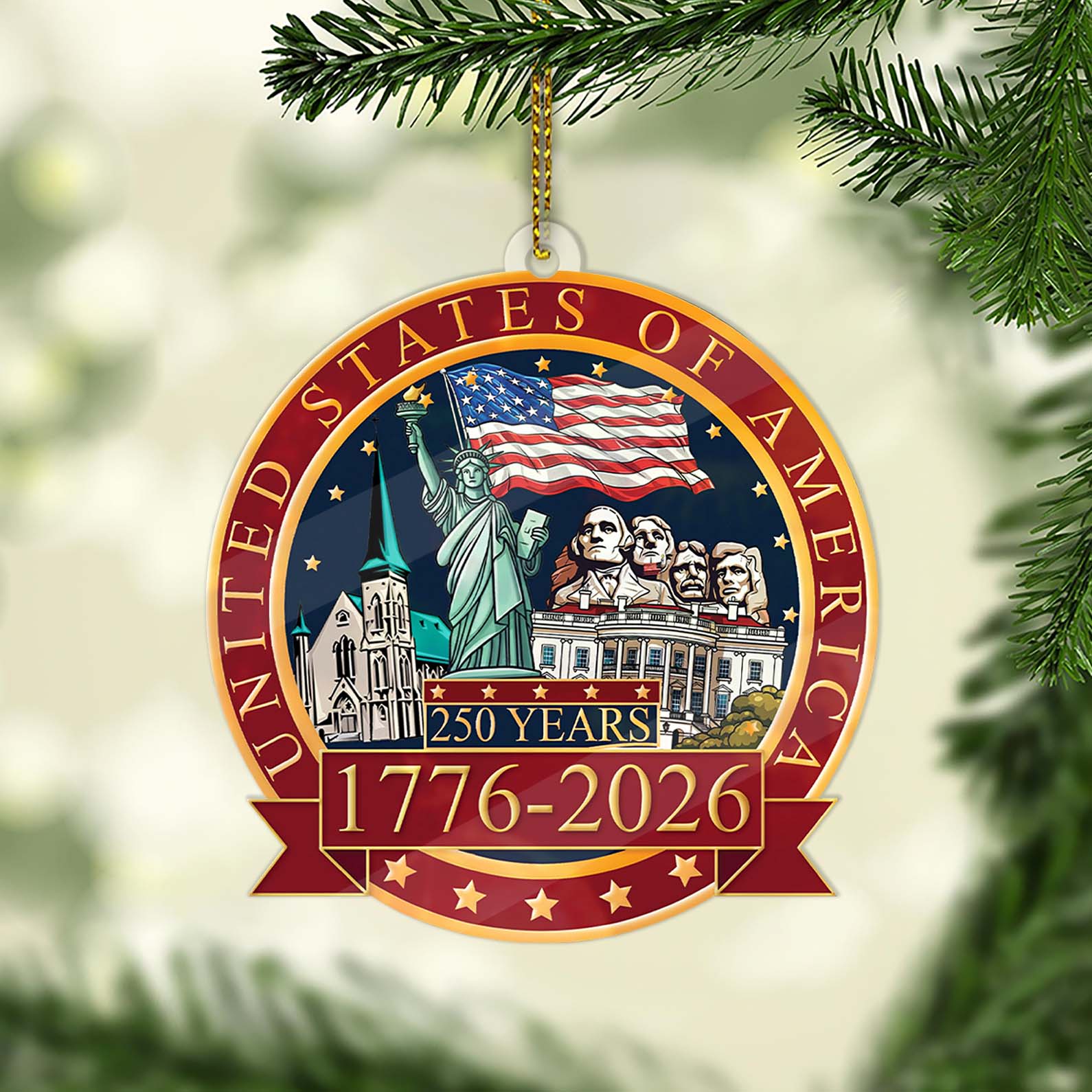 250 Years of America Ornament | America 250 Patriotic Christmas Tree Ornament | 250 Year Anniversary Independence Day Gift 683587