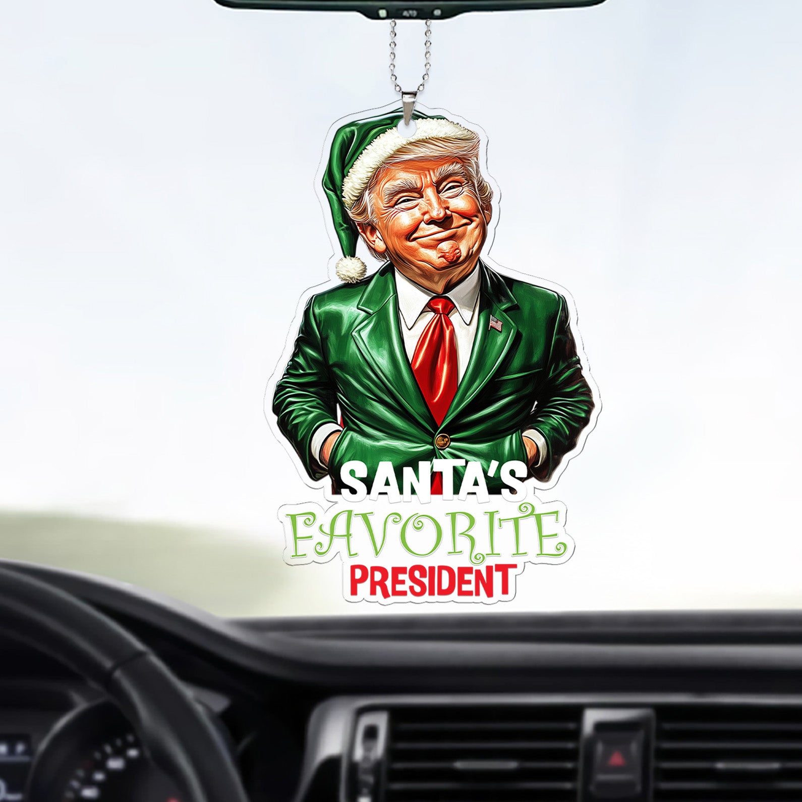 Santa's Favorite President Car Ornament | Funny Trump Ornament | Decor for Car | Gift for Christmas 683591 - GOP