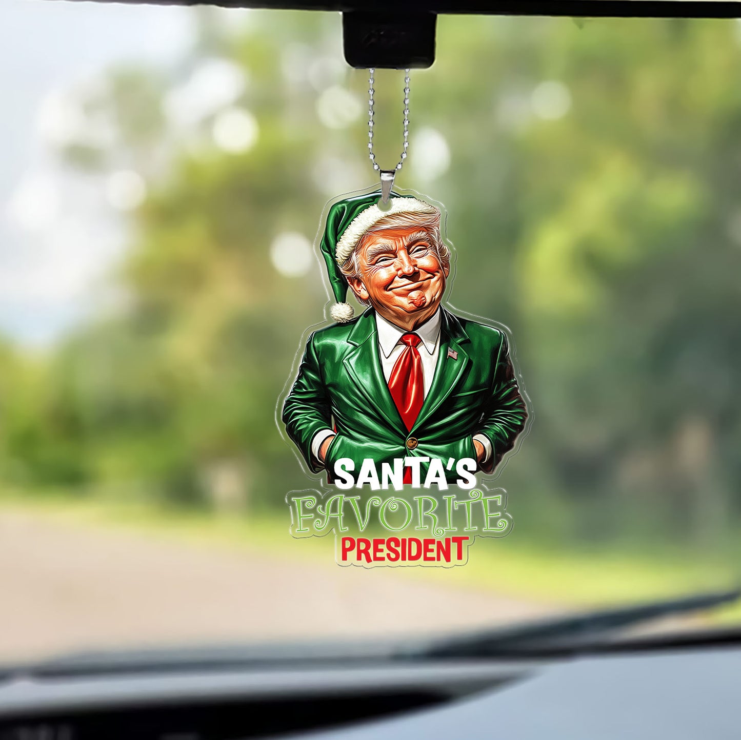 Santa's Favorite President Car Ornament | Funny Trump Ornament | Decor for Car | Gift for Christmas 683591 - GOP