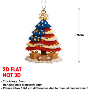 250 Years of America Car Ornament | 250th Anniversary 1776-2026 Ornament | Patriotic 4th of July Ornament 683593