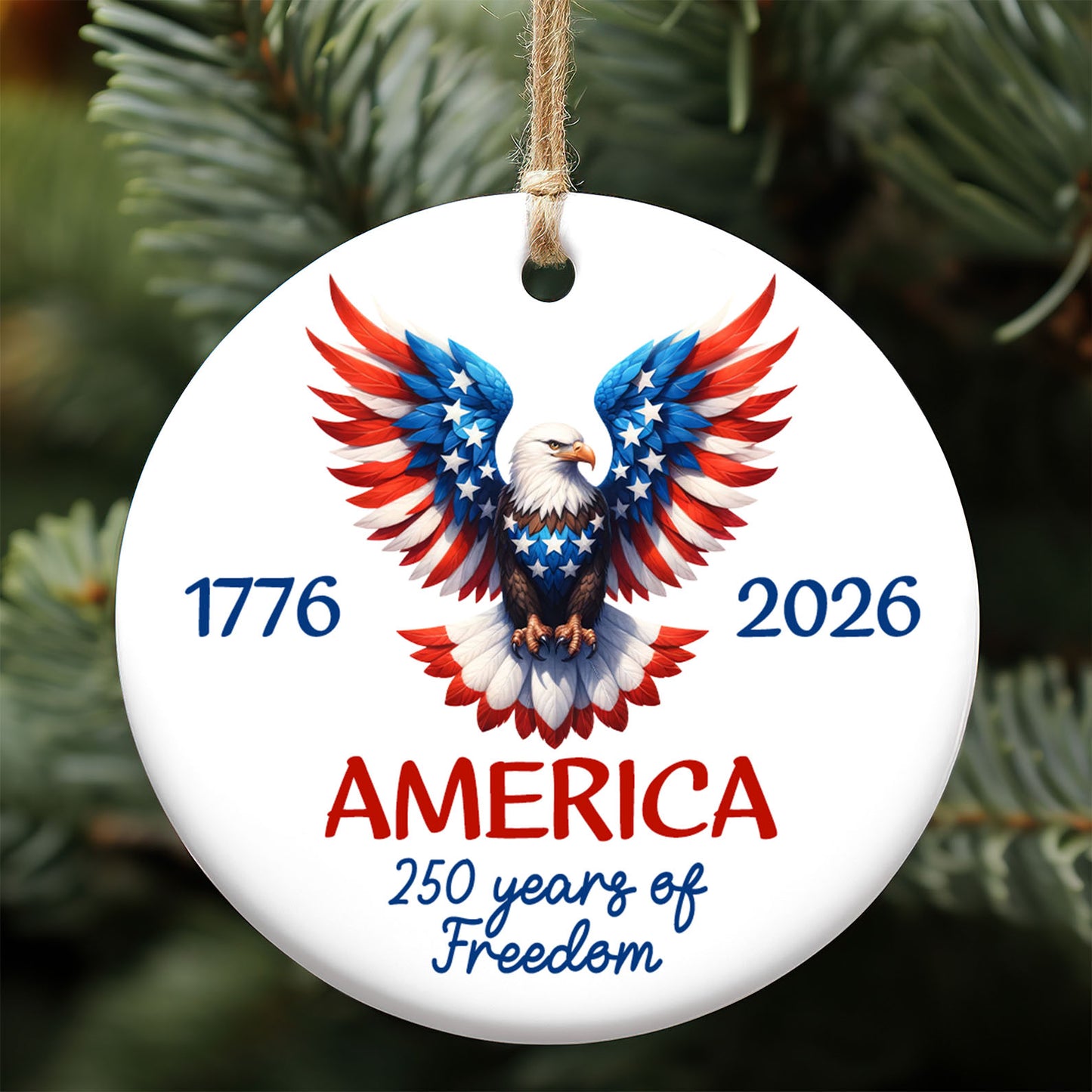 250 Years Ceramic Ornament | Patriotic Independence Day Ornament | 1776–2026 USA Decoration 683604