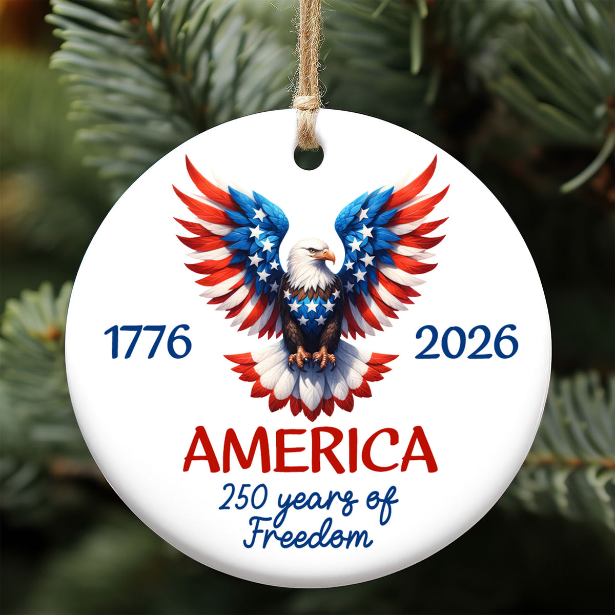 250 Years Ceramic Ornament | Patriotic Independence Day Ornament | 1776–2026 USA Decoration 683604