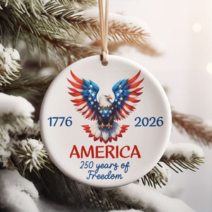 250 Years Ceramic Ornament | Patriotic Independence Day Ornament | 1776–2026 USA Decoration 683604