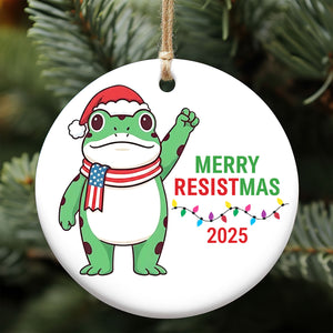 Merry Resistmas Ceramic Ornament | Funny Frog Anti Trump Ceramic Ornament | Liberal FDT 8647 Gift 683606