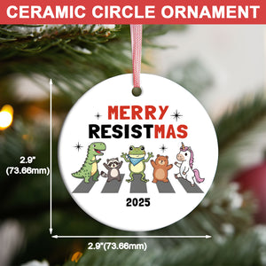 Resist Portland Frog Ceramic Ornament | Merry Resistmas Anti Trump Ornament | FDT Political Christmas Decoration 683607