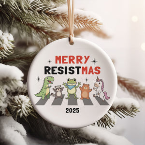Resist Portland Frog Ceramic Ornament | Merry Resistmas Anti Trump Ornament | FDT Political Christmas Decoration 683607