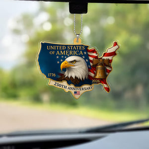 250 Years of America Car Ornament | 250th Anniversary 1776-2026 Ornament | Patriotic 4th of July Ornament 683611