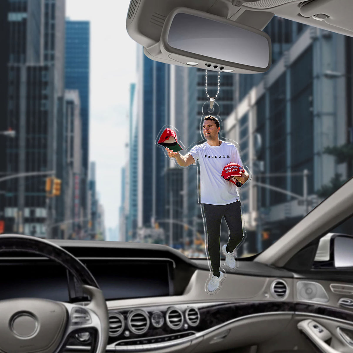 Freedom Charlie Kirk Car Ornament | Charlie Memorial Ornament | MAGA Christmas Ornament  683612