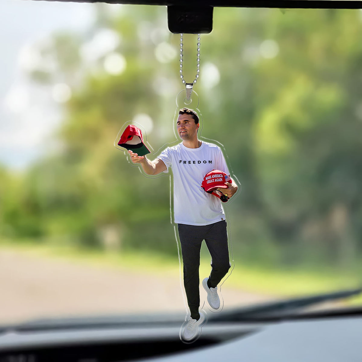 Freedom Charlie Kirk Car Ornament | Charlie Memorial Ornament | MAGA Christmas Ornament  683612