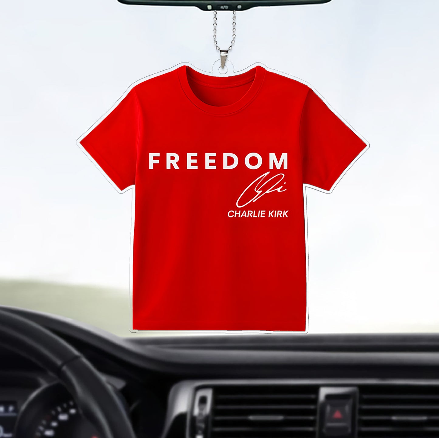 Freedom Charlie Kirk Car Ornament | Charlie Memorial Ornament | MAGA Christmas Ornament  683613