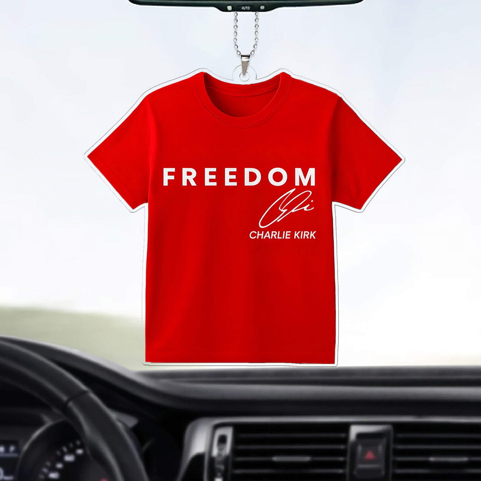 Freedom Charlie Kirk Car Ornament | Charlie Memorial Ornament | MAGA Christmas Ornament  683613