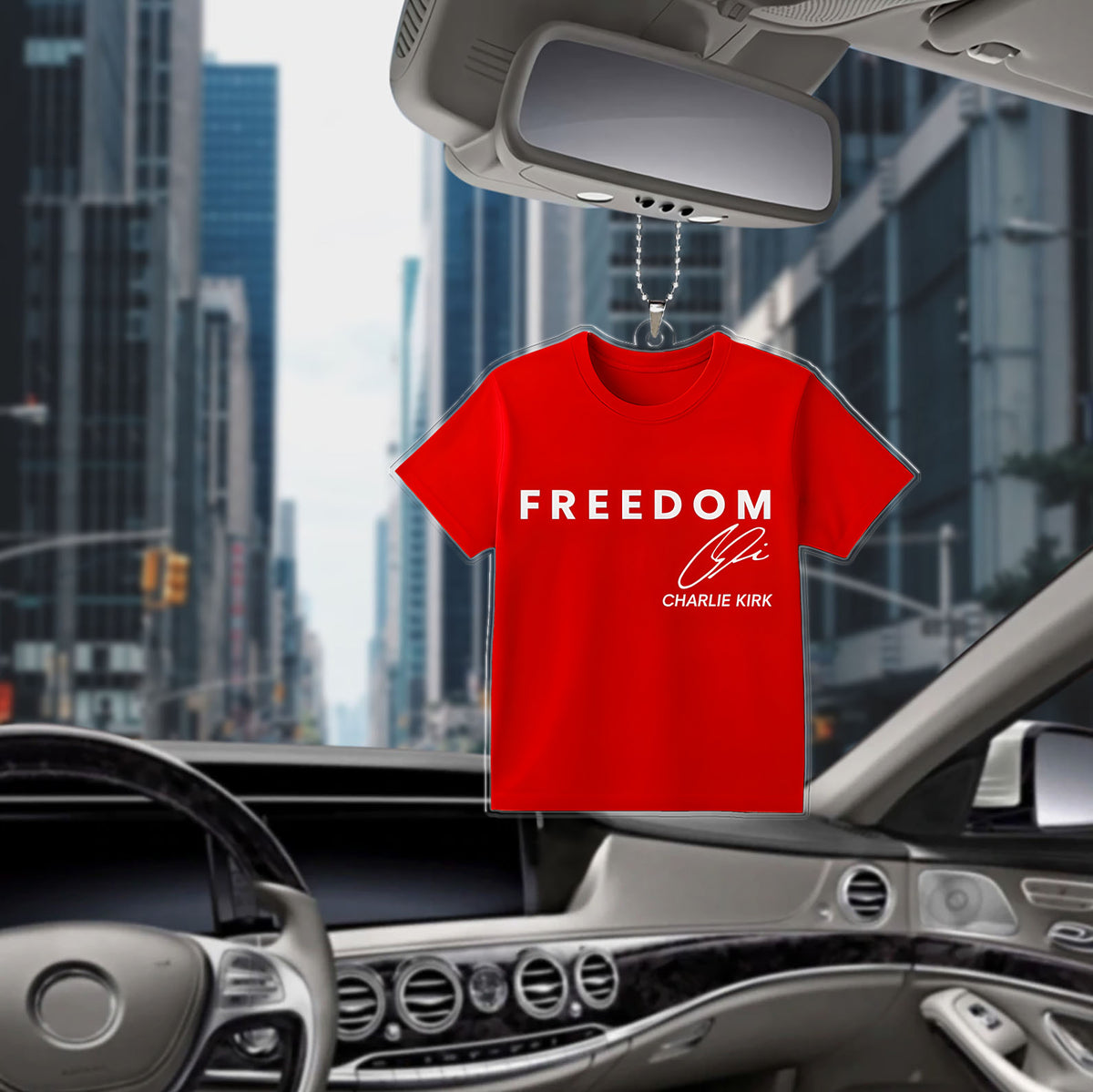 Freedom Charlie Kirk Car Ornament | Charlie Memorial Ornament | MAGA Christmas Ornament  683613