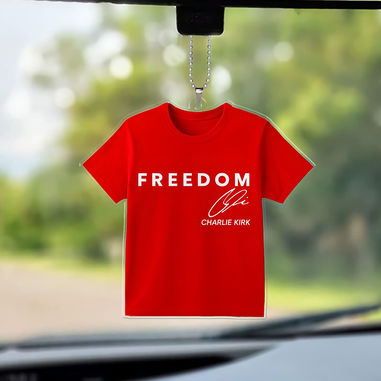 Freedom Charlie Kirk Car Ornament | Charlie Memorial Ornament | MAGA Christmas Ornament  683613