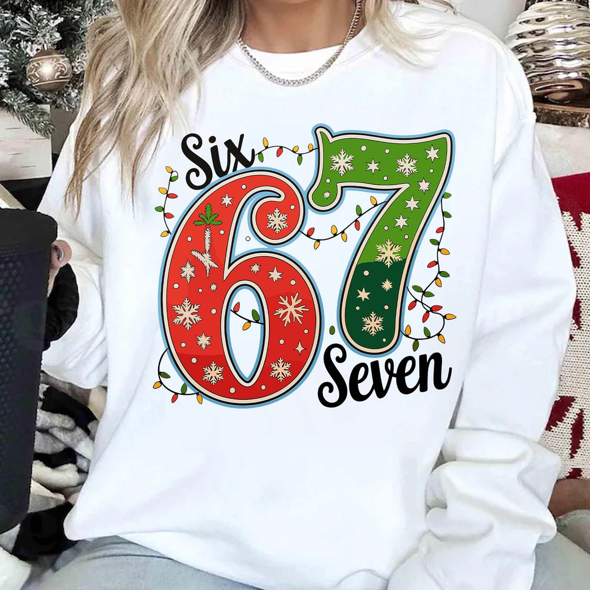 Funny Christmas Six Seven Shirt | Viral 6/7 Meme Sweatshirt | Trending Six Seven Meme Tee 683644