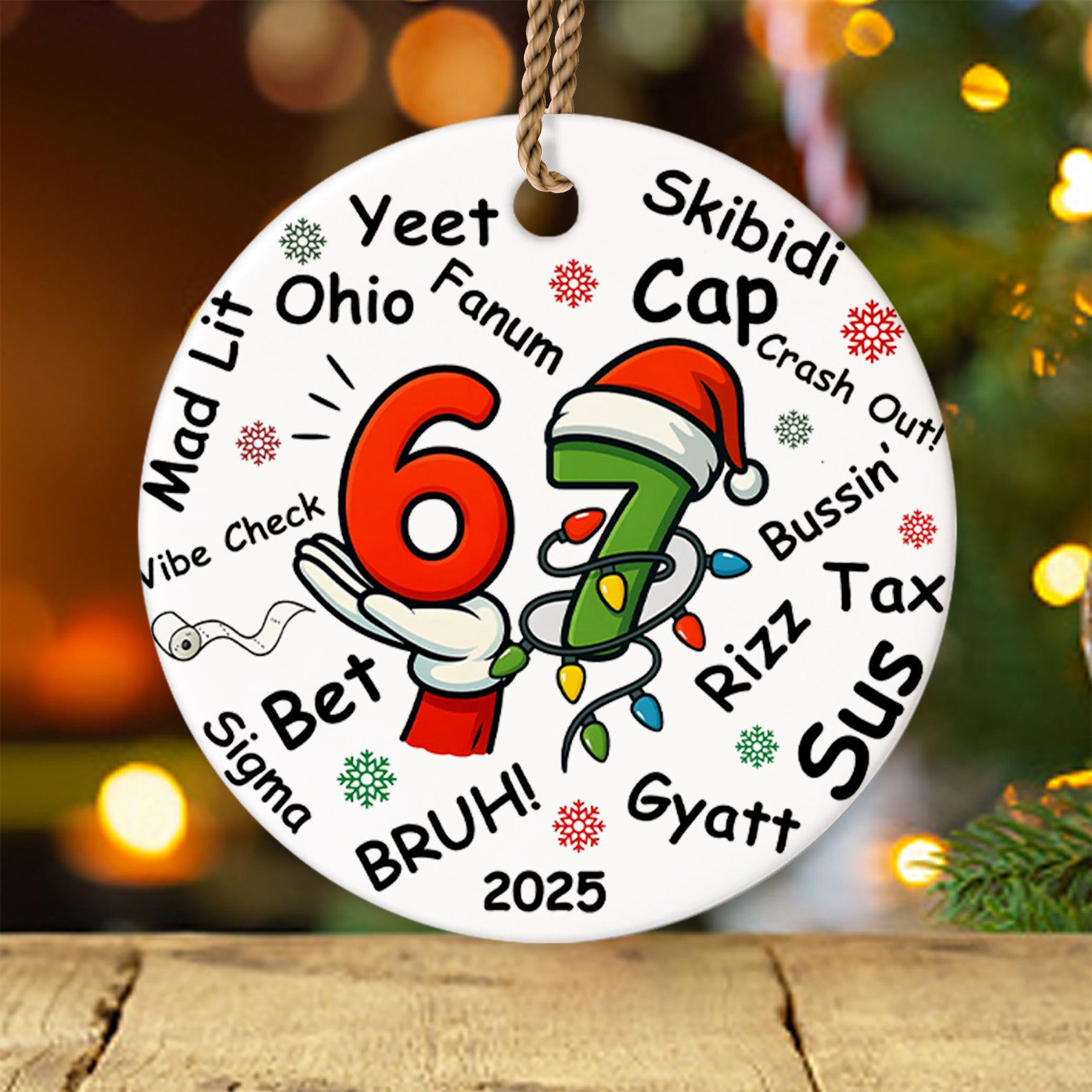 Funny Six Seven Meme Ornament | 6 7 Viral Christmas Keepsake | Christmas Holiday Gift 683646