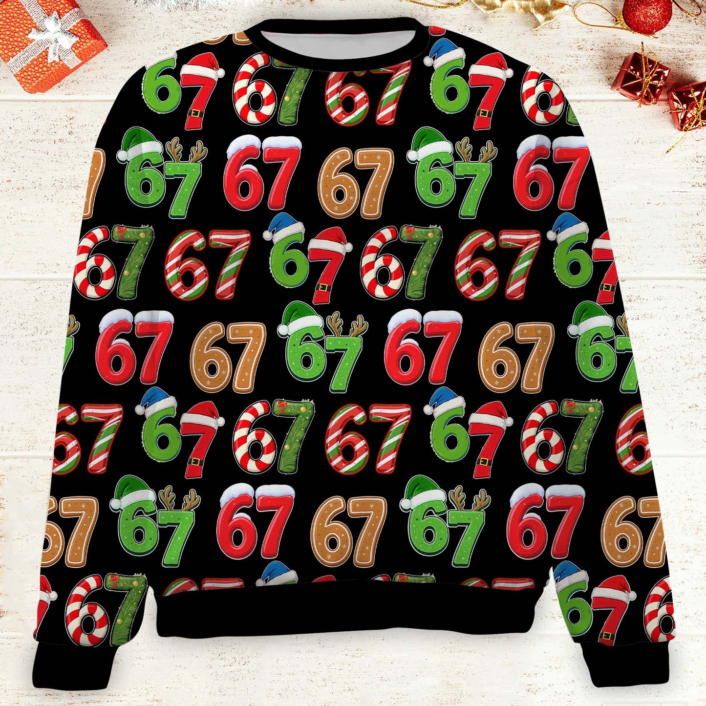 Six Seven Meme Christmas Sweater | 6 7 Santa Joke Holiday Sweatshirt | Trending Humor Gift 683651