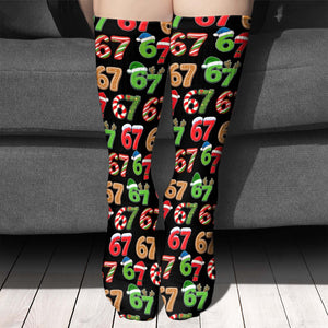 Six Seven Meme Socks | Viral Trending 67 Socks | Funny Socks For Christmas 683651
