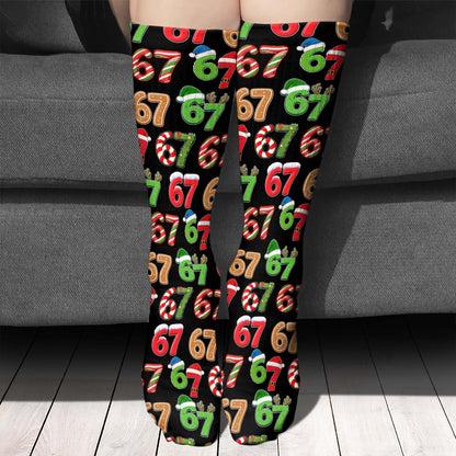 Six Seven Meme Socks | Viral Trending 67 Socks | Funny Socks For Christmas 683651