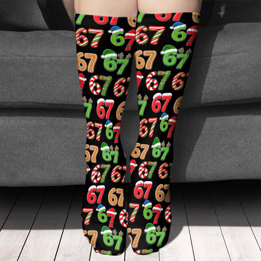Six Seven Meme Socks | Viral Trending 67 Socks | Funny Socks For Christmas 683651