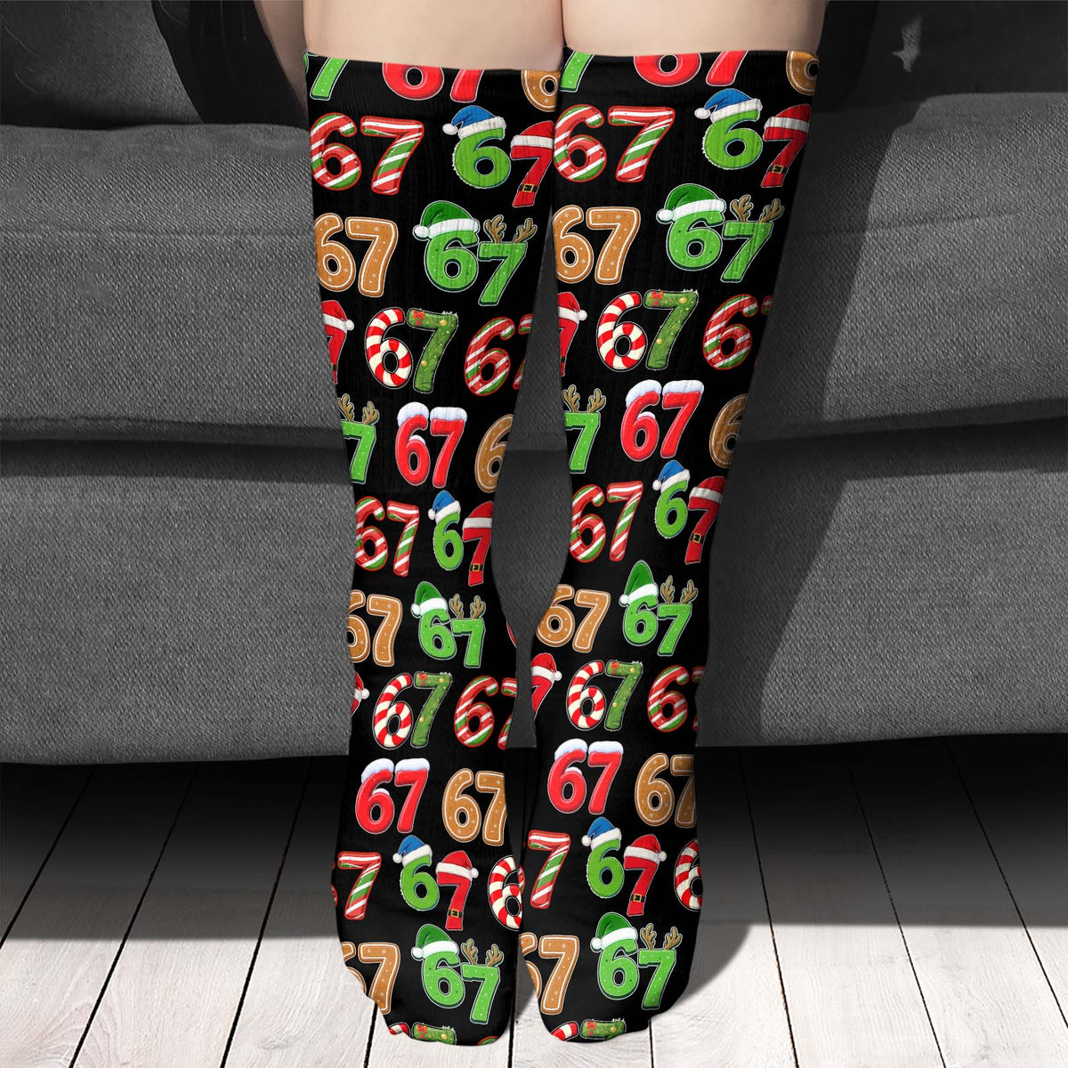 Six Seven Meme Socks | Viral Trending 67 Socks | Funny Socks For Christmas 683651